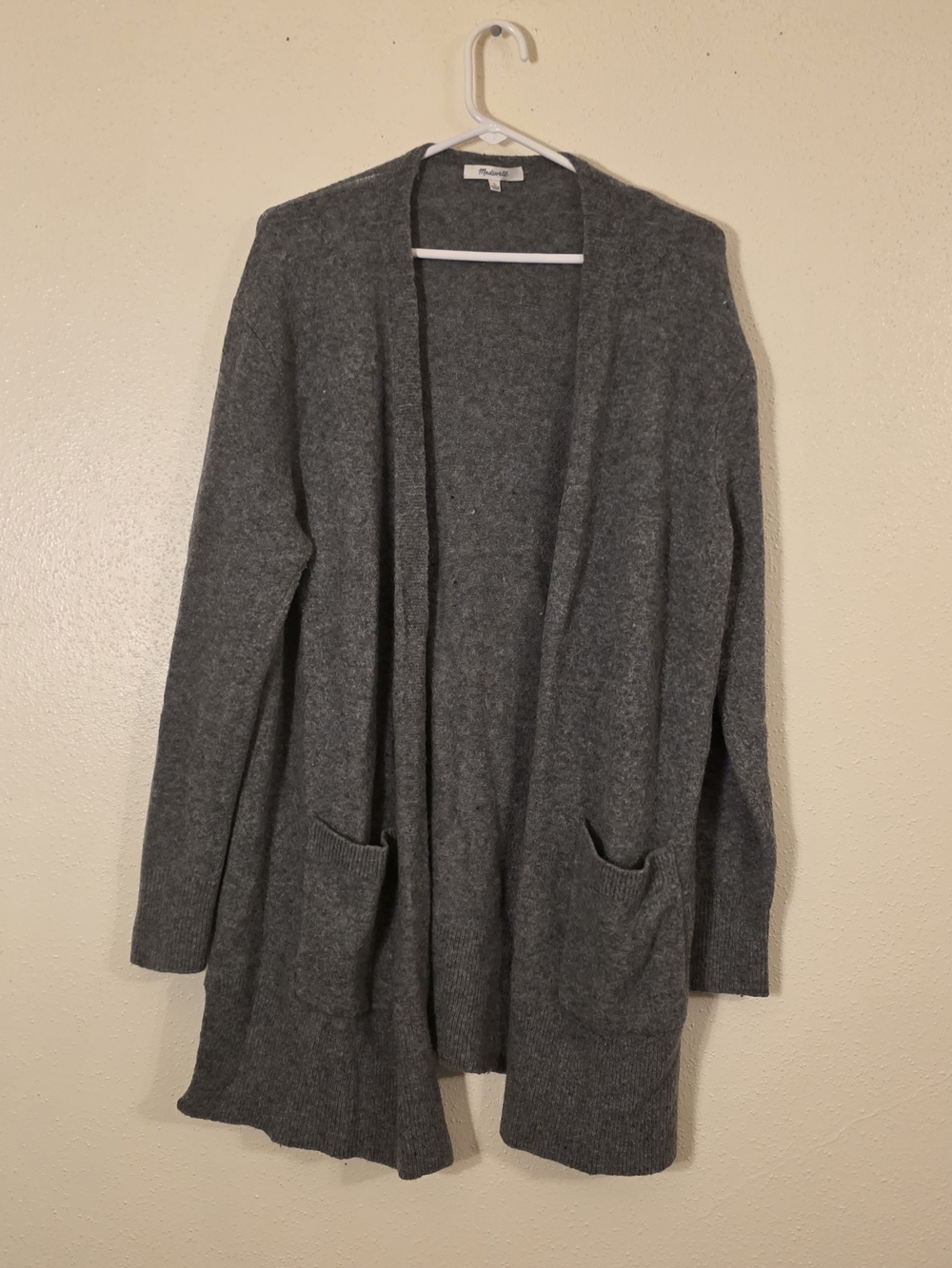 Madewell Gray Open-Front Cardigan with Pockets